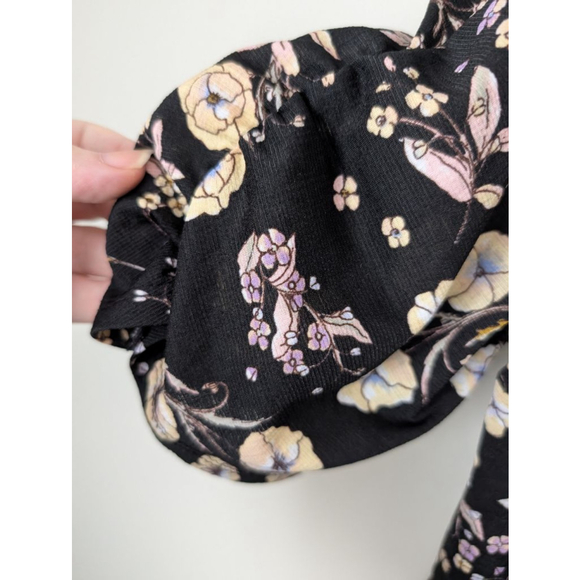 LC Lauren Conrad Black Floral Mini Dress XL, Women's - Picture 6 of 11